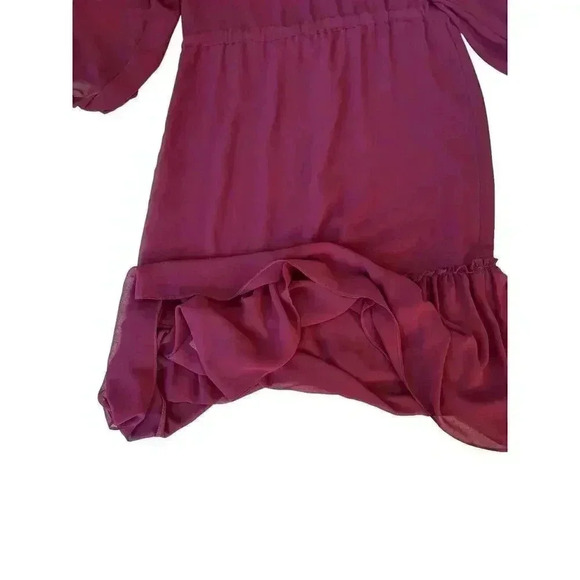 Misa Los Angeles Dress Maroon Tereza Dress Boho Peasant Oversized Dress Size XS - Picture 13 of 16
